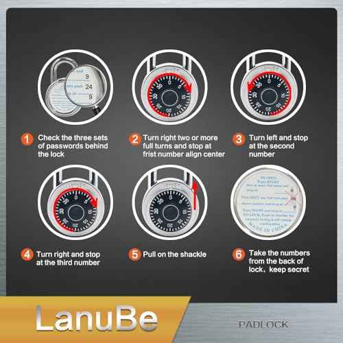 LanuBe Lock Standard Dial Combination Lock, 2 inches. Wide, with Different Combinations, Black Turnplate, Pack of 12; Lock for School, Employee, Gym Sports Locker, Case, Toolbox
