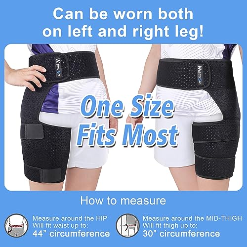Hip Brace for Sciatica, Hip Flexor Compression Wrap for Sciatica Pain Relief, Hip Support for Groin, Thigh, Hamstring, Pulled Muscle Injury, Sciatic Nerve Brace For Men and Women, Blue