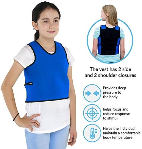 TOPARCHERY Sensory Compression Vest Sensory Processing Disorder Vest Deep Pressure Comfort for Autism Hyperactivity Mood Processing Disorders (Small 14” x 24”)