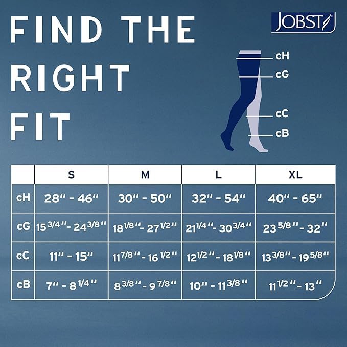 JOBST Relief 30-40 mmHg Compression Stockings, Thigh High Silicone Band, Open Toe | Compression Socks for Women/ Men for Tired