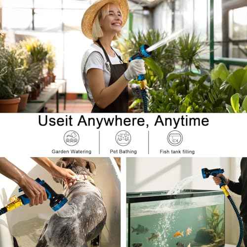 Indoor Sink Hose Attachment for Faucet, 75 Ft Faucet Hose for Kitchen Sink Bathroom Sink Faucet, Watering Houseplants, Washing Pets, Household Cleaning, Car Washing