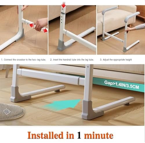 Glnnk Couch Stand Assist Aid for Elderly: Chair Sofa Lift Assis Devices for Seniors Sit to Stand - Height & Width Adjustable Mobility Daily Living Aid Rail Assistance Handle