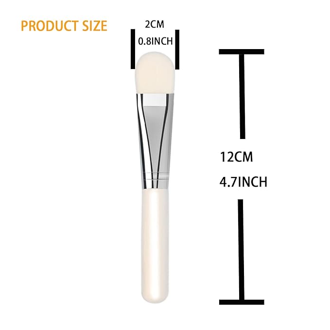 Facial Mask Application Brush, White Soft Man-made Fiber Brush Head Cosmetic Tool for Body Lotion, Mud, Clay, Charcoal Mixed Mask