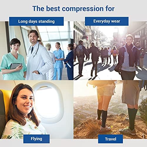 Compression Sock 20-30 mmHg for Women & Men for Wide Calf Travel, Running, Cycling Athletic, ETC Color – Black, Size - XL