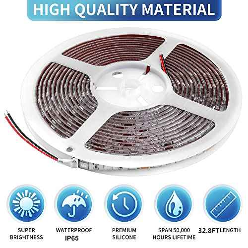 LED Boat Strip Lights, 32.8FT Marine Pontoon Led Lights, Waterproof Boats Interior Light, Under Gunnel Light, Boats Deck Lighting, Night Fishing Lighting for Pontoon Bass Fishing Yacht Kayak (White)