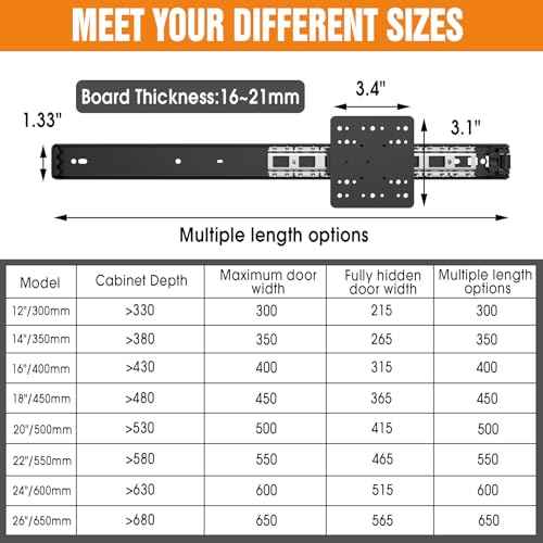 Pisman Pocket Door Slides 12 inch 4 PCS and Pocket Door Hardware for Inset and Cabinet Door, Disappearing and Hidden The Slides and The Hinges.