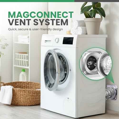 Magnetic Dryer Vent Connector Kit DV180, 4 Inch Dryer Vent Hose with Magnetic Coupling & Aluminum Duct, Leak-Resistant, Heat-Resistant, Flexible, Easy to Install and Clean, for Most Dryer