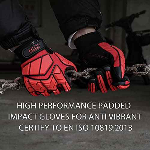Anti Vibration Work Gloves Men TPR Impact Reducing Mechanic Gloves SBR Fingers & Palm Padded Safety Work Gloves