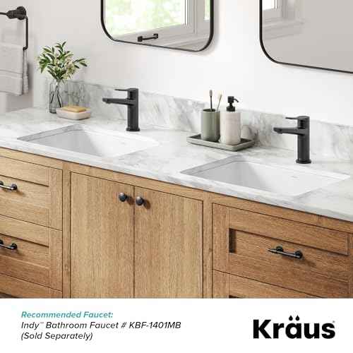 KRAUS Elavo 20.25 in. Rectangular Porcelain Ceramic Undermount Bathroom Sink in White with Overflow Drain, KCU-244