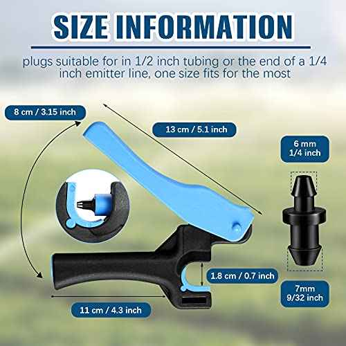 Honoson 51 Pcs Drip Irrigation Hole Punch Tool Set, Drip Irrigation Punch Tool 50 Pcs 1/4 Inch Goof Plugs for Outdoor Garden Lawn Pipe System Hose Tubing(Fresh Style)