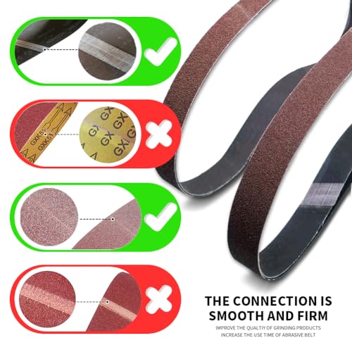 10 Pcs 2 x 72 Inch Assorted Aluminum Oxide Belt Sander Sanding Belt - 2 Each of 80/120/150/240/400 Grits