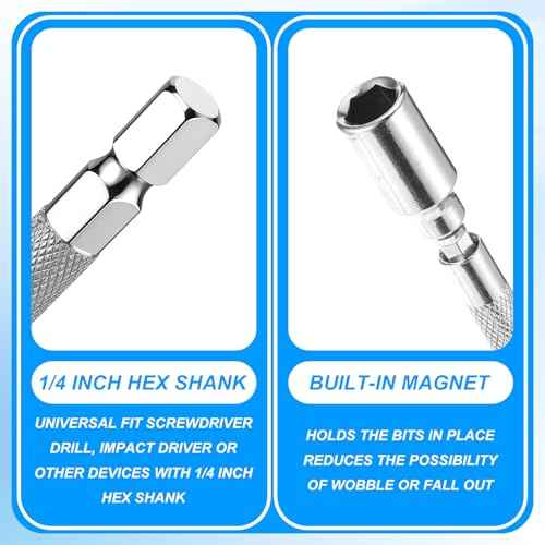 6 Pack 1/4" to 4 mm Bit Adapter, Magnetic Hex Screwdriver Converter, Converter Adapter Precision Bits, 6.35 mm to 0.4 cm Drill Extension for Precision Bits, Micro Bit Holder for Repair DIY Projects
