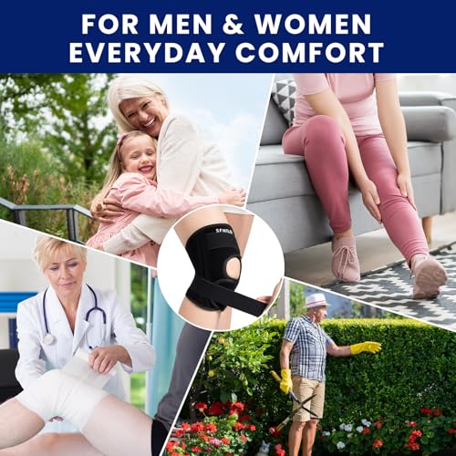 Knee Brace for Knee Pain & Arthritis - Adjustable Support with Side Stabilizers for Meniscus Tear, ACL, MCL Injuries Recovery - Relief for Men, Women & Seniors