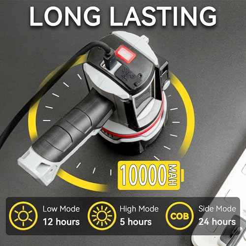 Rechargeable Spotlight Flashlight, Super Bright 200000 Lumen Long Lasting Handheld Spot Light LED Spotlight for Hunting Boating Camping