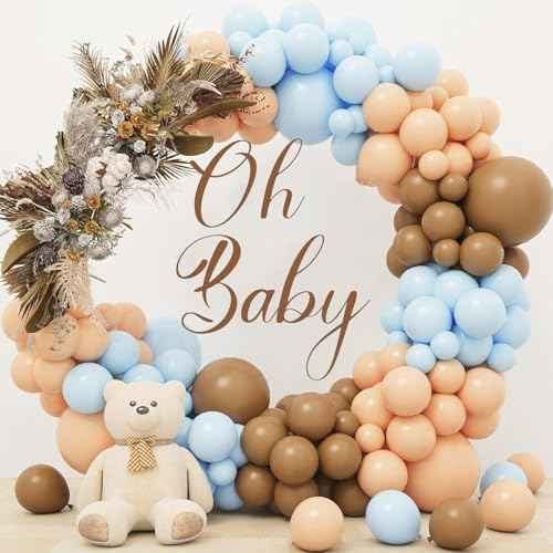 Oh Baby Wall Sticker, Baby Shower Party Decal Sign, Gender Reveal Party Decorations, Arch Decor Party Decorations Vinyl Stickers for Backdrop Party Supplies