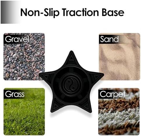 Superstar Self Standing Cane Tip has Non-Slip Heavy Duty Rubber Base to Prevent Slip, Cane Tips 3/4 inch Heavy Duty Replacement, 6-Inch Star Design for Superior Traction & Balance for Seniors