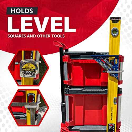 Level Mount Holder Compatible with Milwaukee Packout Tool Box-Fits Packout Organizers - Includes Set Screws - Perfect Packout Accessories Upgrade & Packout Mods Solution - Left Side