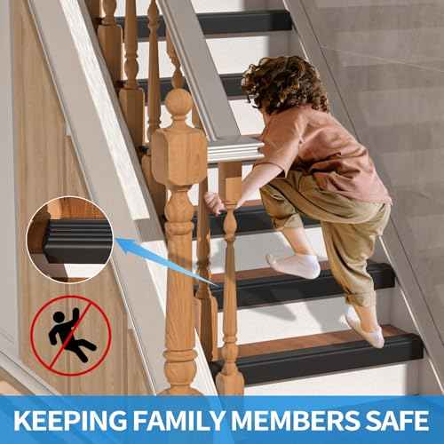 Stair Nosing, Rubber Edging Guard Trim Self Adhesive, Vinyl Staircase Step Edge Protector for Outdoor & Indoor(40 FT, Black)