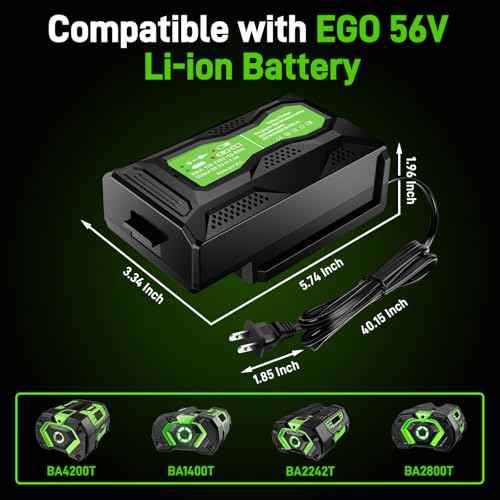 Mini Charger for EGO 56V Battery, Replacement Rapid Charger for EGO 56 Volt CH5500 CH2800D Fast Charging for BA2800 BA4200 BA1400 BA5600 Battery