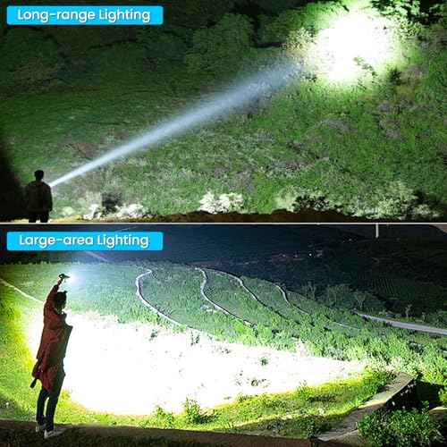 Rechargeable LED Flashlights High Lumen,99,000 Lumens Super Bright Flashlight,Powerful Flash Light 7 Modes with COB Work Light Waterproof for Home Outdoor Camping Hiking