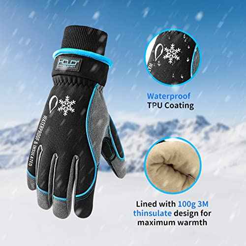 Cold Weather Work Gloves Waterproof Winter Work Gloves Men Women Touchscreen Insulated Gloves with Thermal Fleece