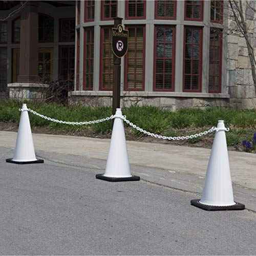 Mr. Chain Plastic Barrier Chain, White, 1.5-Inch Link Diameter, 50-Foot Length (30001-50)