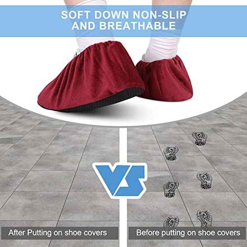 JaGely 11 Pairs Reusable Non Slip Cloth Shoe Covers Washable Thickened Boot Shoe Covers for Indoors and Households(Multicolor)