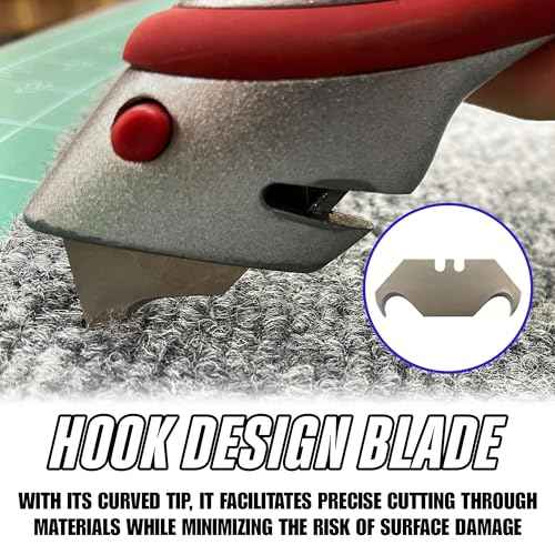 Rapid Edge 1-pack (10 pieces) Hook Blades, Replacement Hook Knife Blades, Dual-curve Utility Knife Blades Fit for Roofing and Flooring Materials