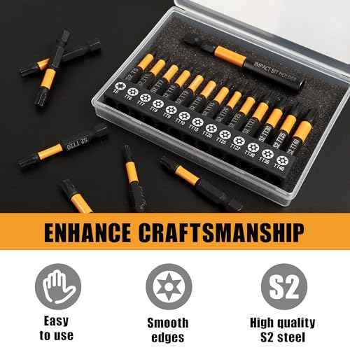 Mulwark 1" Torx Bits Set, 14 Pieces (T5-T40) ? S2 Steel Security Torx Socket Bits with Magnetic Holder