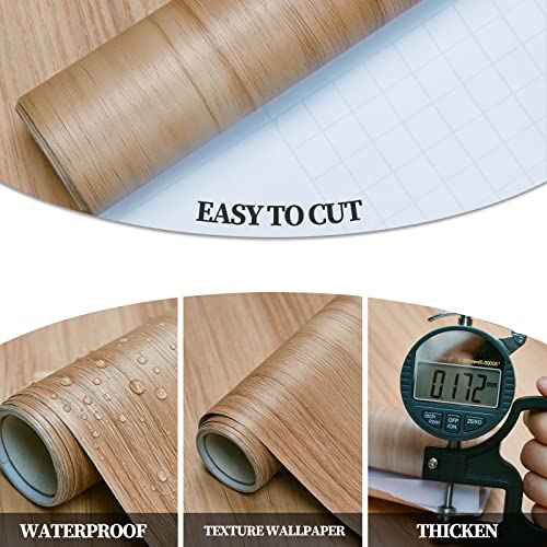 Sevalo Wood Contact Paper Wood Peel and Stick Wallpaper Light Wooden Look Grain Contact Paper for Cabinets and Drawers Self Adhesive Removable Wallpaper Natural Waterproof Vinyl 15.7inW 118inL