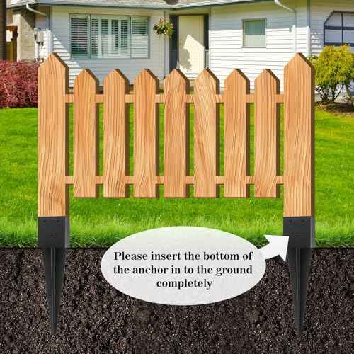 4 Pcs 4"x4" Fence Post Anchor Ground Spike,(Internal 3.6"x3.6"),Metal Post Stake Ground 16" with Black Powder-Coated,Fence Stakes Post Base for Deck,Fence,Porch,Railing,Mailbox