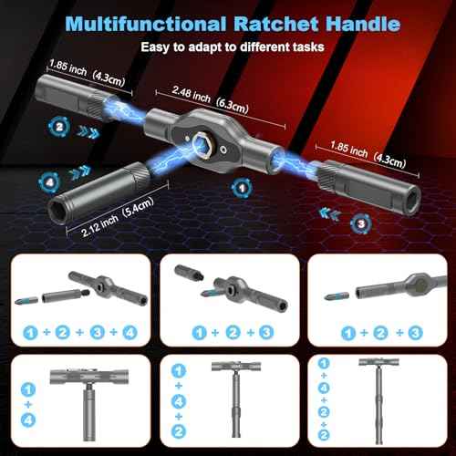 24 In 1 Magnetic Screwdriver Set, DIY Ratchet Mini Screwdriver Set, Removable Self Assembly Precision Screwdriver Kit, Portable Precision Repair Tool Kit for PC Furniture Bicycle