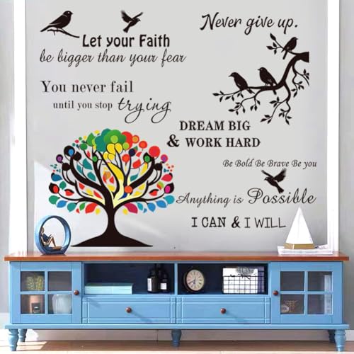 Vinyl Wall Stickers Inspirational Saying Wall Decals Motivational Quote Stickers Peel and Stick Positive Wall Stickers Quotes Wall Decor for Living Room Bedroom Office School Dorm Home D?cor.