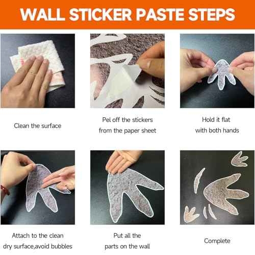 150 Pcs Dinosaur Decor Dinosaur Footprints Wall Decals, Peel and Stick Dinosaur Footprint Stickers, Realistic Dinosaur Footprint Wall Stickers Suitable for Baby Room Bedroom Decoration (Grey 150 Pcs)