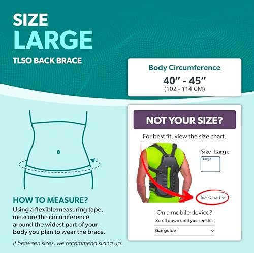 BraceAbility TLSO Full-Body Back Brace Support - Hard Turtle Shell Jacket for Thoracic Kyphosis, Parkinson's Disease, Fractured Spine, Scoliosis, Postural Correction, Post-Surgery Recovery (Large)
