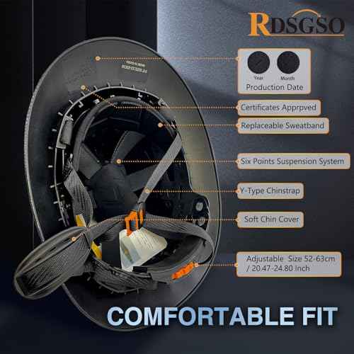 Full Brim Hard Hat Vented Construction Safety Helmet Industrial Work Hardhat for Workers 6 Point Adjustable Ratchet Suspension OSHA Approved