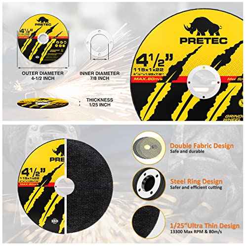 Grinding & Cutting Wheels 4 1/2 inch Set,Angle Grinder Wheel Set,Cut Off Wheels 8 PCS,Grinding Wheel,4.5¡± Flap Discs for Angle Grinder for Cutting Grinding 8+1+1 PC