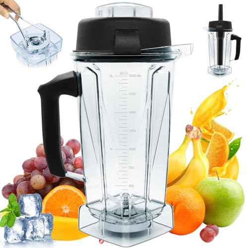 New For Vitamix Blender Pitcher 64oz Container, Replace 5200 5000 6500 7500 Pro500 750 Vita-Prep vm0101 vm0102 vm0103 vm0197 E310 320 asy172 A2300 A3300 etc Container Jar Cup, 1 Year Manufacturer