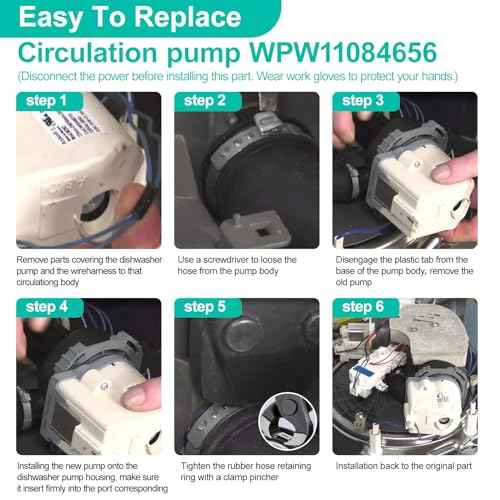 Upgraded W11084656 Circulation Pump for Whirl-pool Ken-more Kit-chen aid Ama-na Dishwasher fit WDT730PAHZ0 WDT750SAHZ0 WDTA50SAHZ0 Dishwasher Pump Motor Assembly Replacement Part W10854710, W10805387