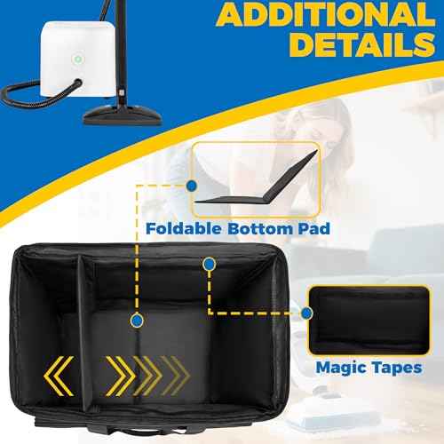 Steam Cleaner Carrying Bag Compatible with Dupray Neat Steam Cleaner, Multiple Storage Pockets for Dupray Neat Plus Steam Cleaner and Accessories, Bag Only, Quilted Black