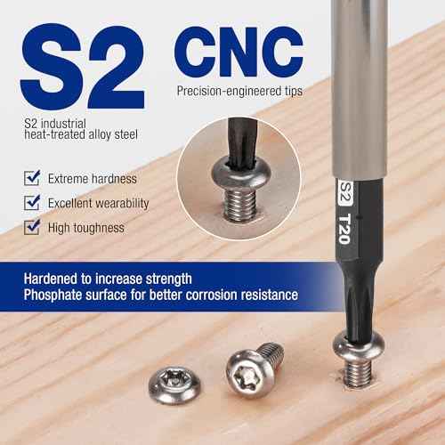 WORKPRO 16pcs Security Torx Bit Set, S2 Steel Star Bit Set, CNC Machined 1" Tamper Proof Torx Screwdriver with Magnetic Tips, 1/4 Inch Hex Shank, Tamper Resistant Fastener Driv in Storage Box