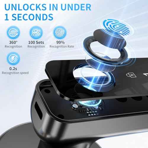 Fingerprint Door Lock- biometric Smart Door knob- passcode keypad Door Handle£¬for Bedroom Hotel Office Apartment (Black+WI-FI)