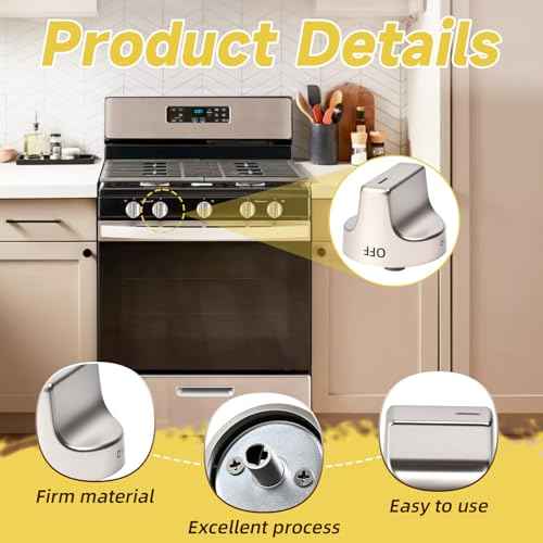 5Pcs W11239985 W10850015 Stove Knob Replacement Compatible with Whirlpool WFG525S0HZ1 WFG550S0HZ0 WFG525S0HZ0 WFG525S0JV0, W11239985 Control Knob Replace 4845290 W11032553 PD00061875 AP6333411