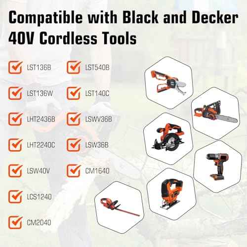 2-Pack 3600mAh Lithium ion 40 Volt LBX2540 Replacement Battery Compatible with Black and Decker 40V Battery LBX2540 LBX1540 LBX2040 LBXR36 LBXR2036 LBXR36-2 LST540 LCS1240 LST136W Power+ Tools(Red)
