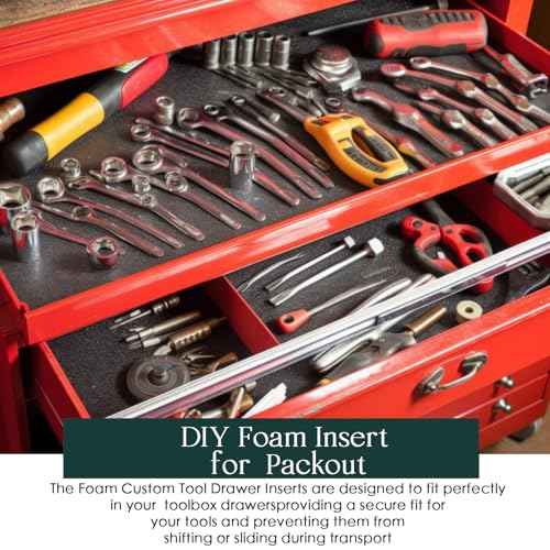 Frienda 2 Pcs Compatible with 48-22-8452 Foam Inserts for Drawer Foam Custom Tool Box Inserts Compatible with Milwaukee 48-22-8442 Drawer Accessories(16.14 x 12.6 x 2.36 Inch)
