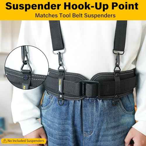 MELOTOUGH Padded Tool Belt,Electrician Tool Belt,Work Belt for Men,Quick Release,Thick Confortable Foam Padding,Military-Inspired Dual-Layer Construction?,More Safe,Adjustable Waist 30''-43''(SM)?