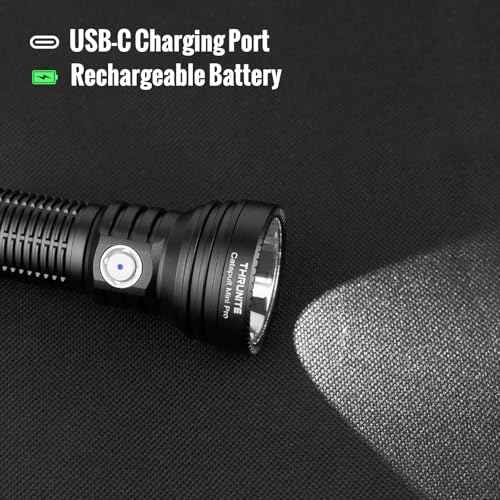 ThruNite Catapult Mini Pro LED Searchlight, 566 Meters Long Throw, High 2588 Lumens Rechargeable Flashlight with Battery Extension Tube for Search and Rescue, EDC