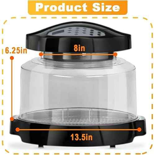 Upgraded Power Dome Compatible with Nuwave ovens, Premium Plastic Lid for Nuwave Pro Plus and Elite Ovens, Clear