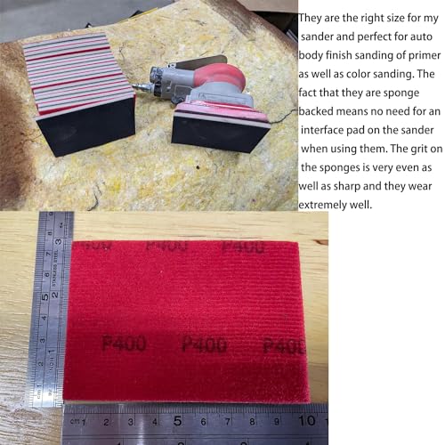 20 PCS 3 x 4 Inch 400-3000 Grit Ultra Fine Sanding Sponge, Soft Foam Sanding Sponge Paper Sandpaper for 1/8" Palm Pneumatic Sheet Sander Work for Automotive Metal Wood Furniture Polishing