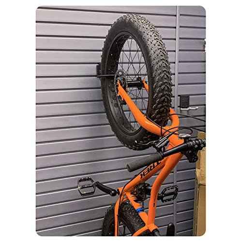 HandiWall Fat Tire Bike Hook with Locking Bracket for Bicycle Storage on Garage Slatwall Panels